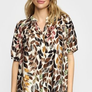 2-Biz bluse med v-hals